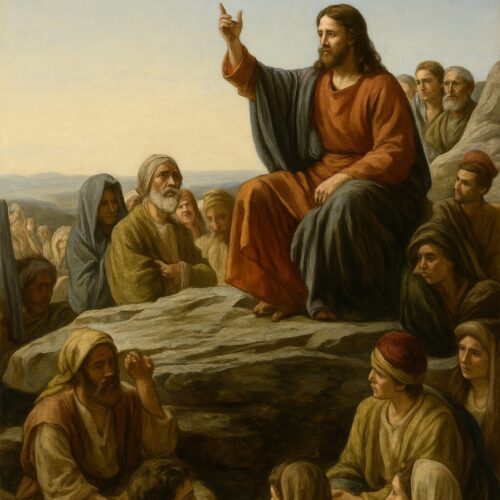 Jesús enseñando a las multitudes